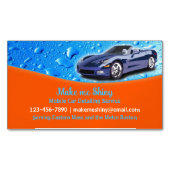 Auto im Detail Wassertropfen Magnetische Visitenkarte (Vorderseite)