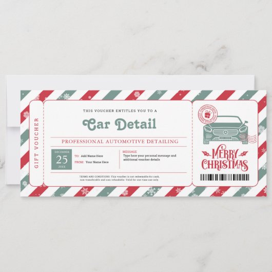 Auto im Detail Weihnachtsgeschenkgutschein Einladung (Vorderseite)
