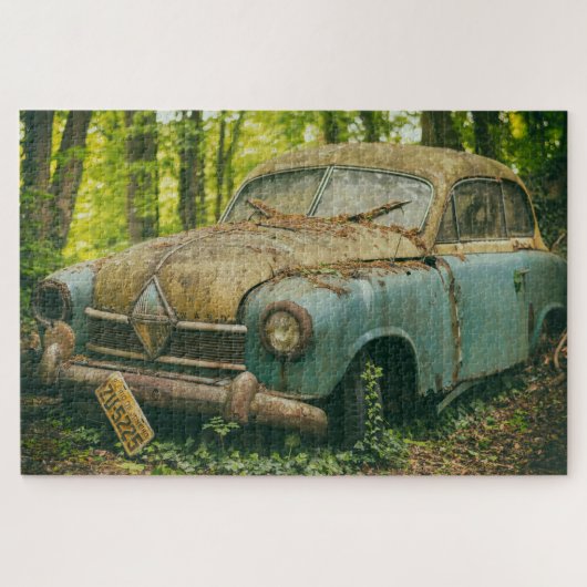 Auto im Waldpuzzle Puzzle (Horizontal)