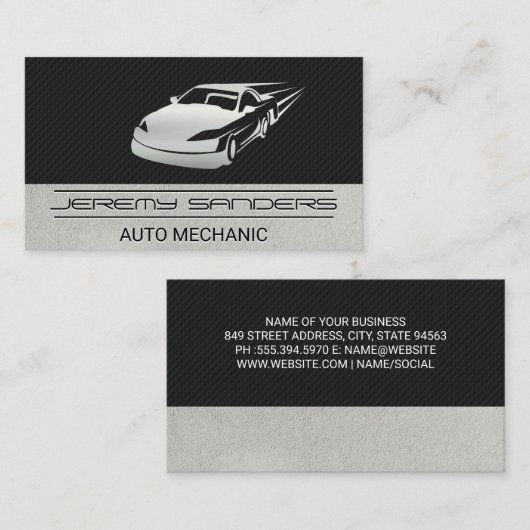 Auto in Bewegung Visitenkarte (Vorne/Hinten)