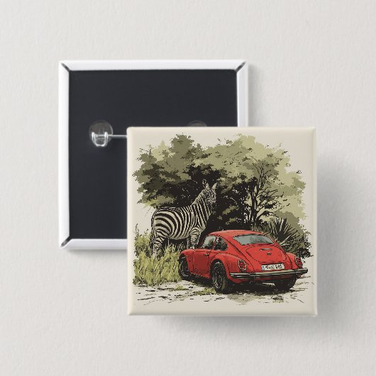 Auto in freier Wildbahn Button (Vorne & Hinten)