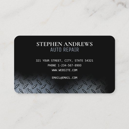 Auto Instandsetzung Beruflicher Automobiltechniker Visitenkarte (Rückseite)