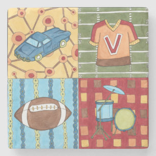 Auto, Jersey, Fußball und Trommel-Ausrüstung Steinuntersetzer