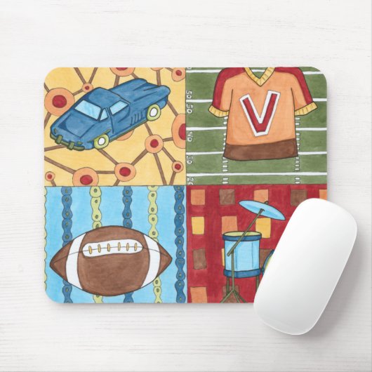 Auto, Jersey, Fußball und Trommelkit Mousepad (Mit Mouse)