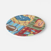 Auto, Jersey, Fußball und Trommelkit Pappteller (Schrägansicht)