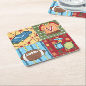 Auto, Jersey, Fußball und Trommelkit Rechteckiger Pappuntersetzer (angewinkelt)