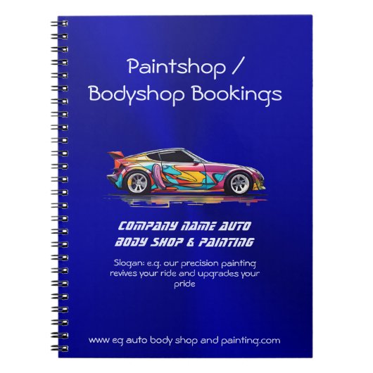 Auto-Karosserie und Präzisionslackierung Notizblock (Vorderseite)