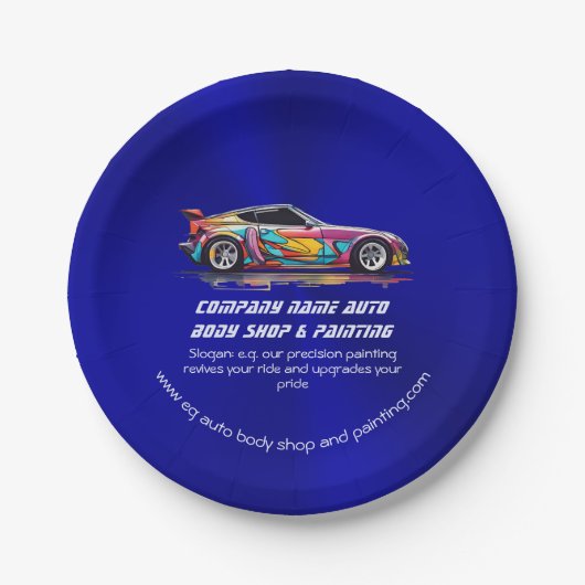 Auto-Karosserie und Präzisionslackierung Pappteller (Vorderseite)