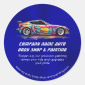 Auto-Karosserie und Präzisionslackierung Runder Aufkleber (Vorderseite)