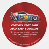 Auto-Karosserie und Präzisionslackierung Runder Aufkleber (Vorderseite)