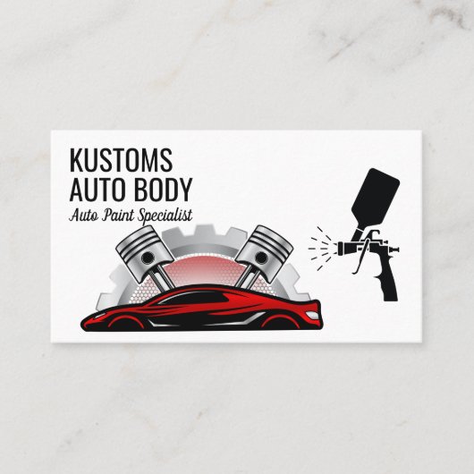 Auto Karosseriefarbe und Kfz-Reparatur Visitenkarte (Vorderseite)