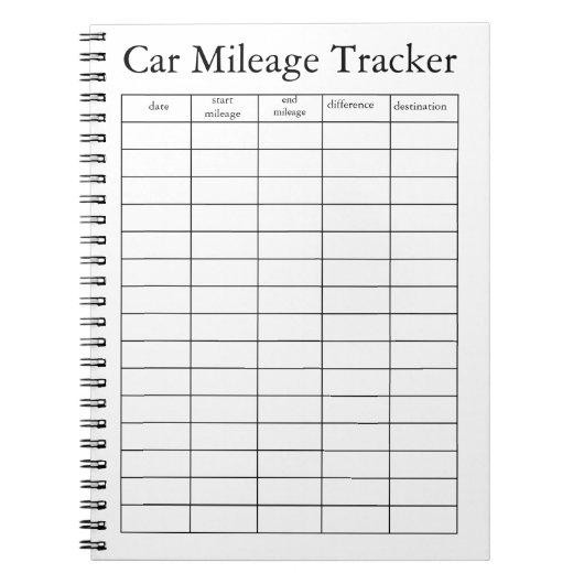Auto Kilometerzähler Notizbuch Notizblock (Vorderseite)