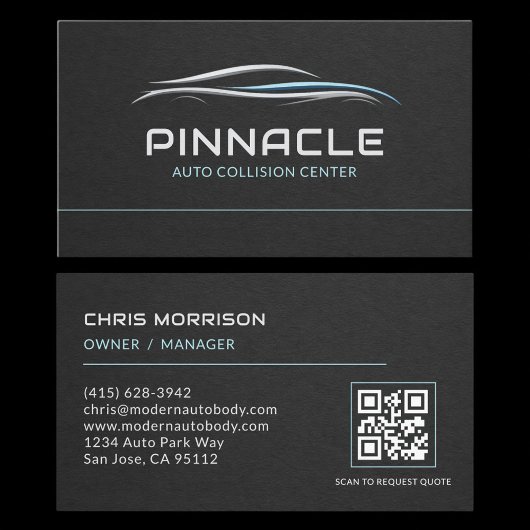 Auto-Kollisionszentrum QR-Code Professional Visitenkarte