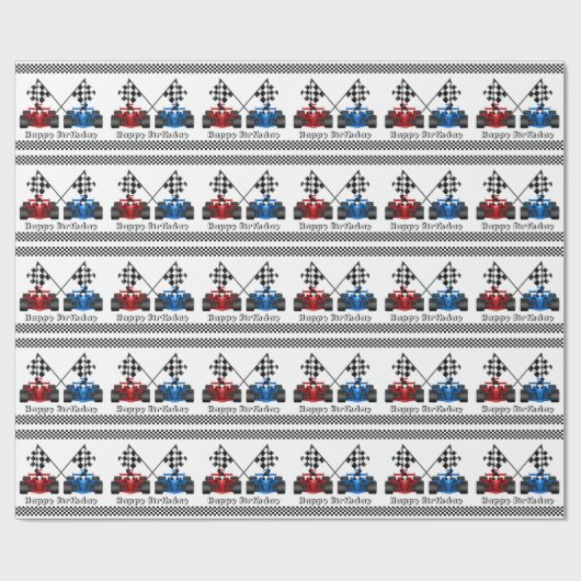 Auto-Laufen Geschenkpapier (Flach)