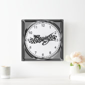 Auto-Laufen Quadratische Wanduhr (Zuhause)