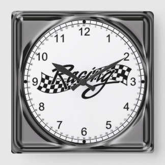 Auto-Laufen Quadratische Wanduhr