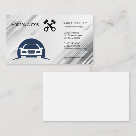 Auto-Logo | Auto-Wartung | Reparatur von Kraftfahr Visitenkarte (Vorne/Hinten)