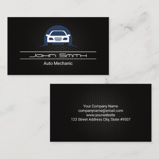 Auto Logo Carbon Fiber Muster | Auto-Logo Visitenkarte (Vorne/Hinten)