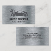 Auto-Logo | Metallic Brushed Visitenkarte (Vorne/Hinten)