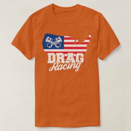 Auto Lover I Car Racing I American Flag I Drag Rac T-Shirt (Design vorne)