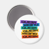 Auto Magnet. LGBT+Stolz. Que. Button Magnet (Vorderseite/Rückseite)