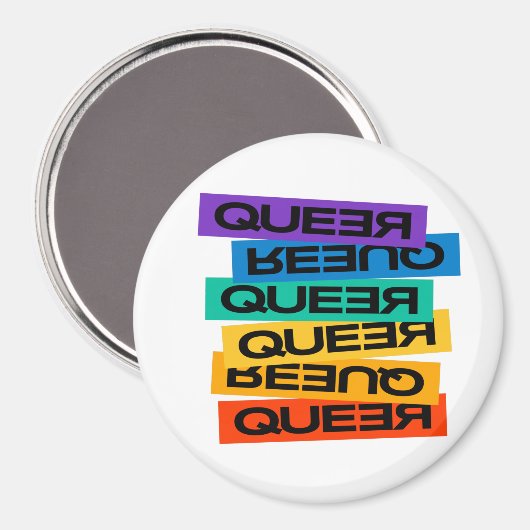 Auto Magnet. LGBT+Stolz. Que. Button Magnet (Vorderseite/Rückseite)