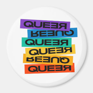 Auto Magnet. LGBT+Stolz. Que. Button Magnet