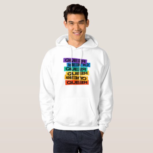 Auto Magnet. LGBT+Stolz. Que. Hoodie (Vorne ganz)