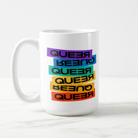 Auto Magnet. LGBT+Stolz. Que. Kaffeetasse (Links)