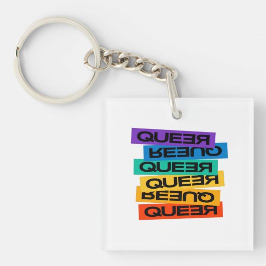 Auto Magnet. LGBT+Stolz. Que. Schlüsselanhänger (Vorderseite)