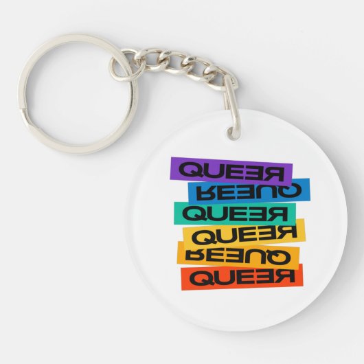 Auto Magnet. LGBT+Stolz. Que. Schlüsselanhänger (Vorderseite)