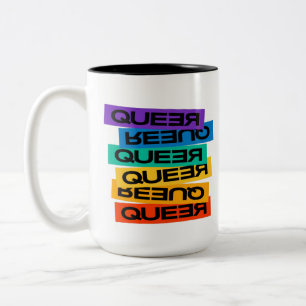 Auto Magnet. LGBT+Stolz. Que. Zweifarbige Tasse