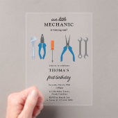 Auto Mechanic Automotive Tools Junge ersten Geburt Acryleinladungen (Insitu (Handheld))