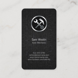 Auto Mechanic Car Tools Black Grunge BusinessCard Visitenkarte