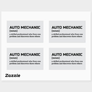 Auto Mechanic Funny Definition Geschenk Rechteckiger Aufkleber