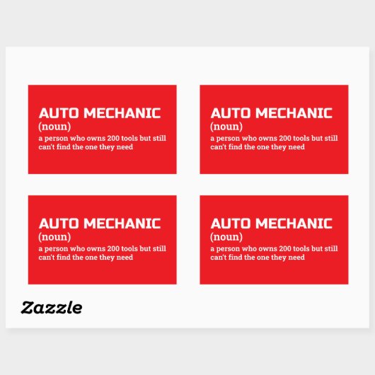Auto Mechanic Gag Definition Aufkleber (Blatt)