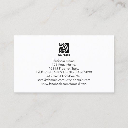 Auto Mechanic Gear Cogs Icon Visitenkarte (Rückseite)