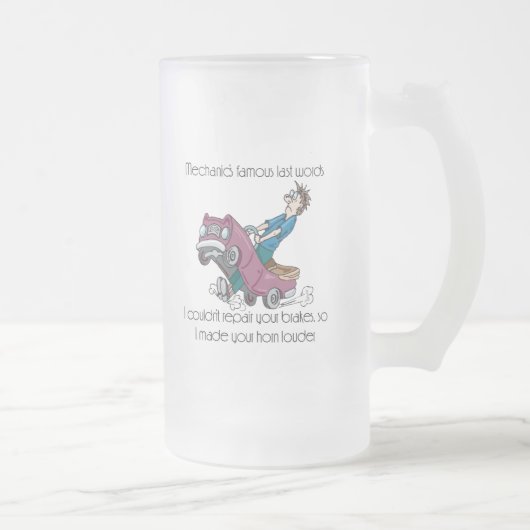 Auto Mechanic Made Horn Louder Mattglas Bierglas (Rechts)