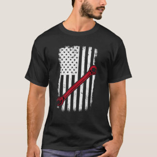 Auto Mechanicians USA Flag Patriotic 4. T-Shirt