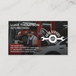 Auto Mechanik Arbeiten am Motor von Kraftfahrzeuge Visitenkarte