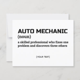 Auto Mechanik - Funny Definition Postkarte