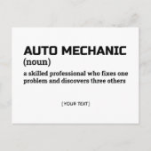 Auto Mechanik - Funny Definition Postkarte (Vorderseite)