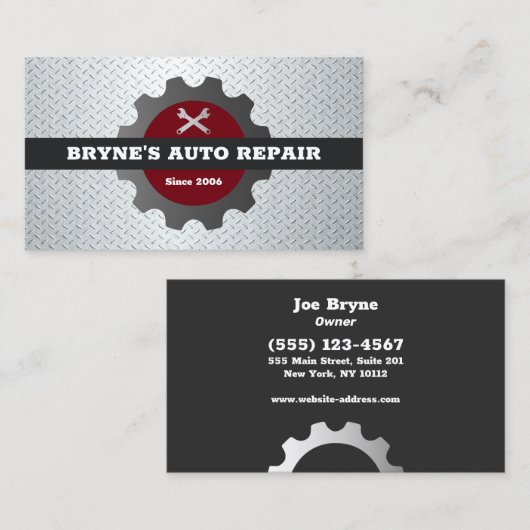 Auto-Mechanik Visitenkarte (Vorne/Hinten)