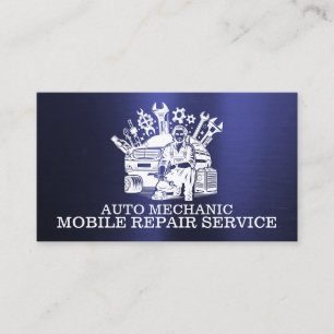 Auto Mechaniker Automotive-Reparatur Metall Grün Visitenkarte