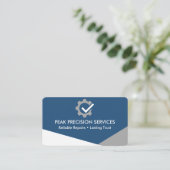 Auto-Mechaniker-Blau-QR-Code  Visitenkarte (Stehend Vorderseite)