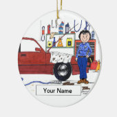 Auto-Mechaniker - Frau Keramik Ornament (Links)