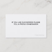 Auto-Mechaniker-Geschäfts-Karten Visitenkarte (Rückseite)