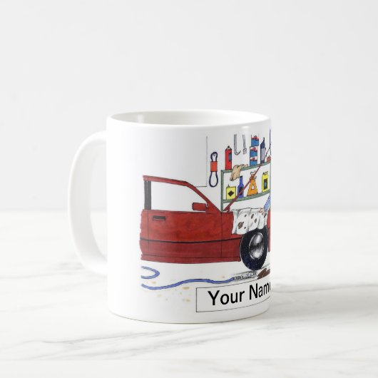Auto-Mechaniker, Mann Kaffeetasse (Vorderseite Links)