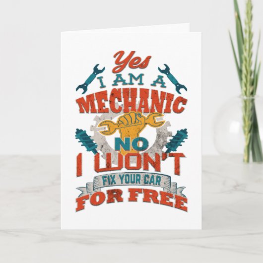 Auto-Mechaniker repariert nicht Ihr Auto für Karte (Vorderseite)