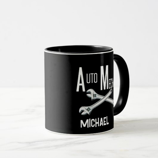 Auto Mechanische CUSTOM Tasse (VorderseiteRechts)